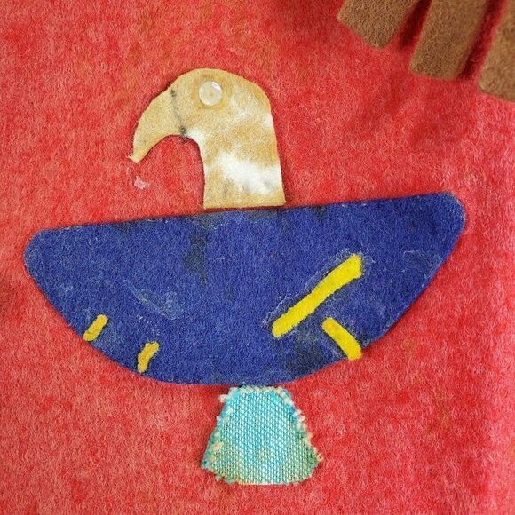 Vtg YMCA Y Indian Guides Vest Youth Medium Red Pow Wow Felt Fabric Prairi Kee KC - Picture 5 of 11